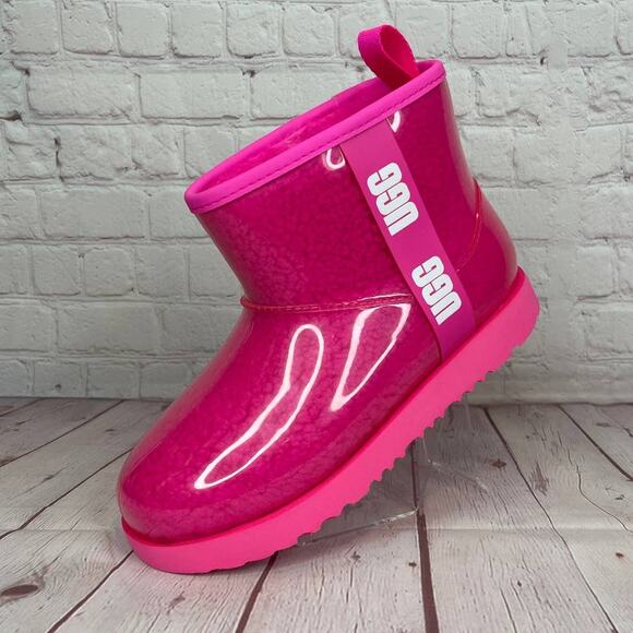 Ugg Classic Mini Pink Clear Waterproof Boots Women’s Size 6 (S/N 1112386K) - Picture 3 of 10